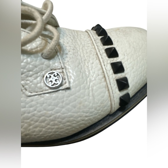 G/Fore Stud Cap Toe White Leather Ladies Golf Shoe - Picture 5 of 7
